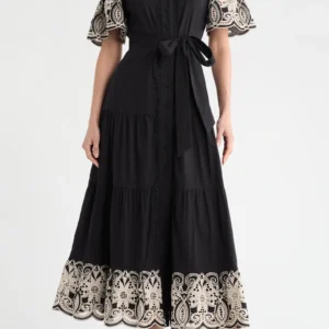 Embroidered Cotton Long Sleeve